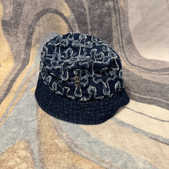 Chrome Hearts Dagger Cross Bucket Hat Blue - Picture 1 of 3